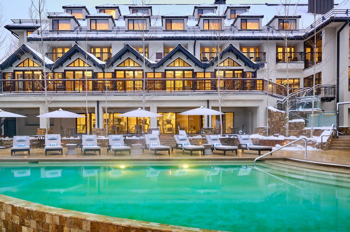 Grand Hyatt Vail, outdoor pool with snow